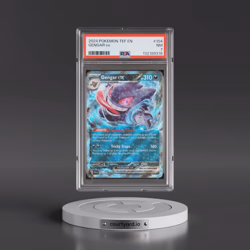 2024 Pokémon Tef EN-Temporal Forces #104 Gengar EX - Holo (PSA 7 NM)
