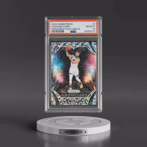 2019 Panini Prizm Fireworks #3 Stephen Curry - Fast Break (PSA 10 GEM MINT)