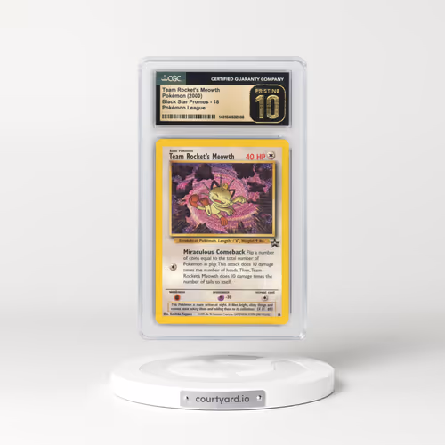 1999 Black Star Promos #18 Team Rocket's Meowth - Pokémon League (CGC 10 PRISTINE)