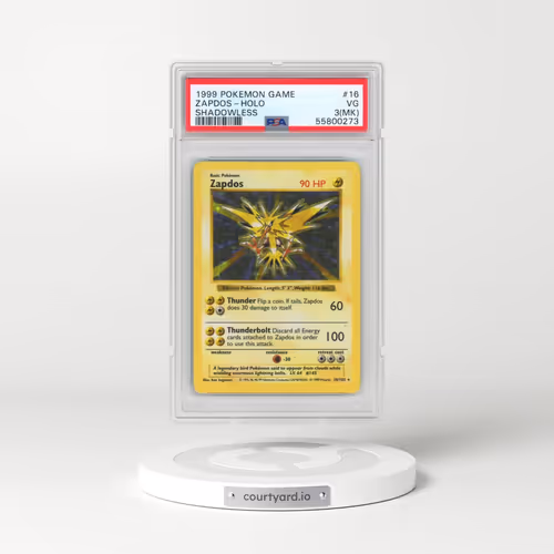 1999 Pokémon Game #16 Zapdos - Holo Shadowless (PSA 3 VG)