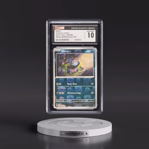 2025 White Flare - WHT EN #065/086 Deino - Reverse Holo Master Ball (CGC 10 GEM MINT)
