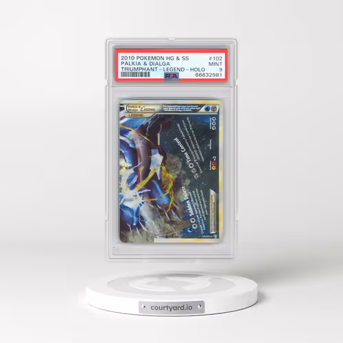 2010 Pokémon Heartgold & Soulsilver Triumphant #102 Palkia & Dialga Legend - Holo (PSA 9 MINT)
