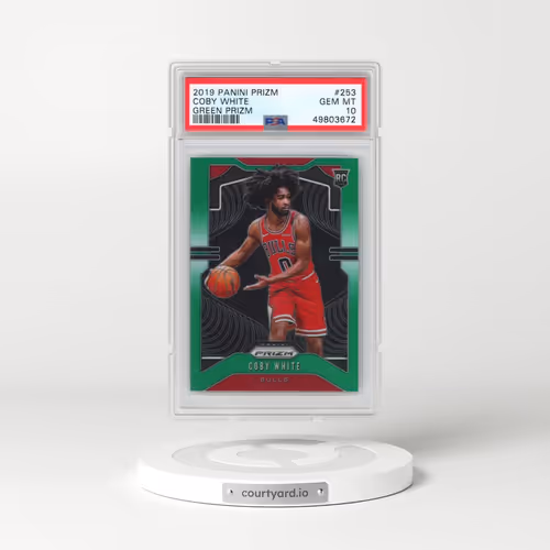 2019 Panini Prizm #253 Coby White - Green Prizm (PSA 10 GEM MINT)