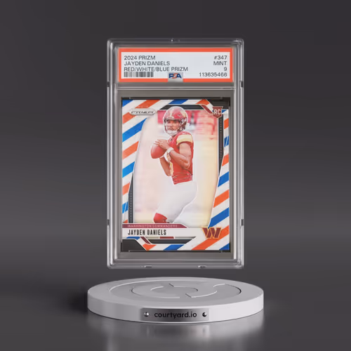2024 Panini Prizm #347 Jayden Daniels - Red/White/Blue Prizm (PSA 9 MINT)