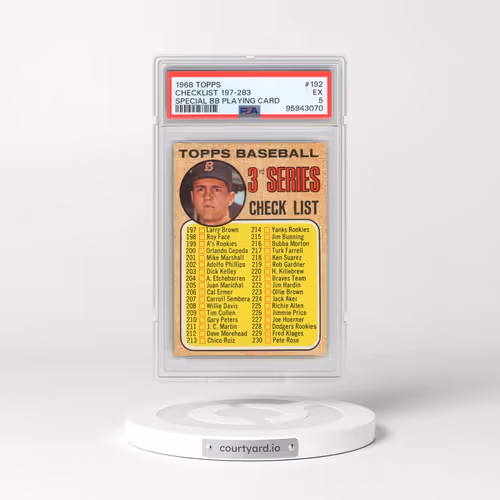 1968 Topps #192 Checklist 197-283 - Special BB Playing Card (PSA 5 EX)