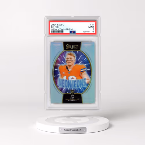 2024 Panini Select Neon Icons #14 Bo Nix - Prizm (PSA 9 MINT)