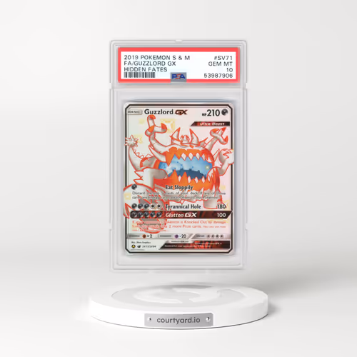 2019 Pokémon Sun & Moon Hidden Fates #SV71 Guzzlord GX - Holo Full Art (PSA 10 GEM MINT)