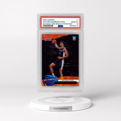 2023 Panini NBA Hoops Attack the Rack #1 Victor Wembanyama - Hyper Red (PSA 10 GEM MINT)