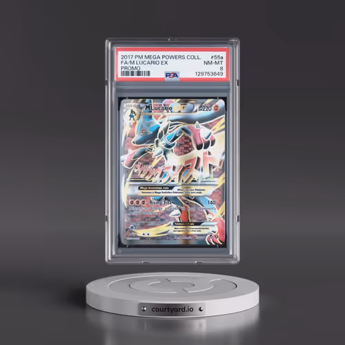 2017 Pokémon Mega Powers Collection Promo #55a M Lucario EX - Holo Full Art (PSA 8 NM-MT)