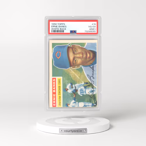 1956 Topps #15 Ernie Banks - White Back (PSA 4 VG-EX)