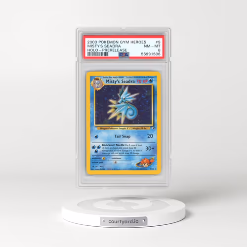 2000 Pokémon Gym Heroes #9 Misty's Seadra - Holo-Prerelease (PSA 8 NM-MT)