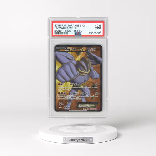 2015 Pokémon XY Bandit Ring #088 Machamp EX - 1st Edition Holo Full Art (PSA 9 MINT)