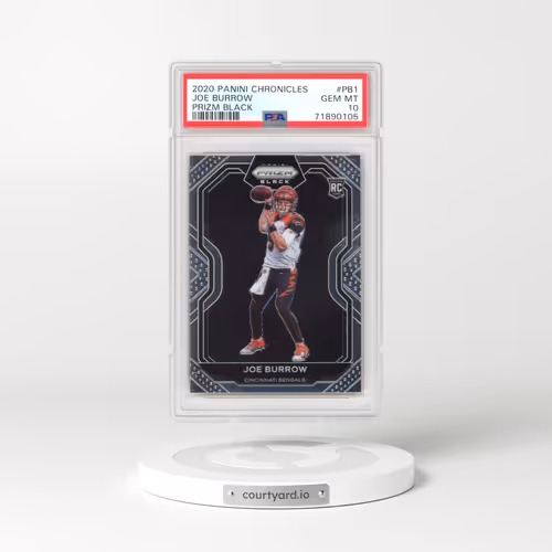 2020 Panini Chronicles Prizm Black #PB1 Joe Burrow (PSA 10 GEM MINT)