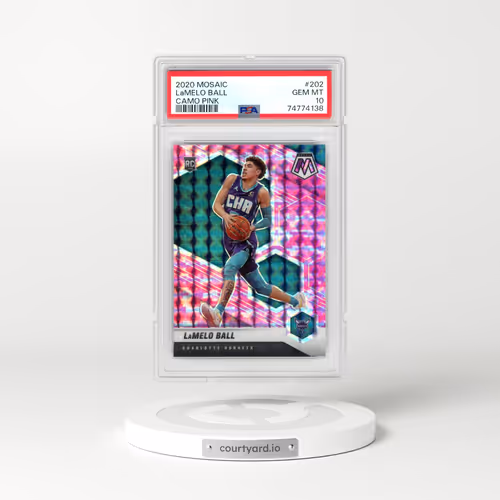 2020 Panini Mosaic #202 LaMelo Ball - Camo Pink (PSA 10 GEM MINT)