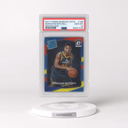 2017 Panini Donruss Optic #188 Donovan Mitchell - Red/Yellow (PSA 10 GEM MINT)