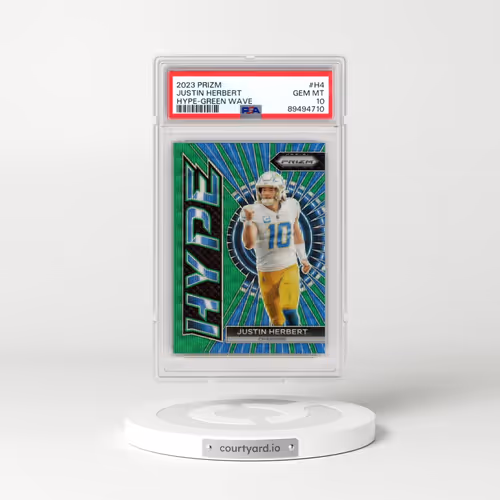 2023 Panini Prizm Hype #H4 Justin Herbert - Green Wave (PSA 10 GEM MINT)