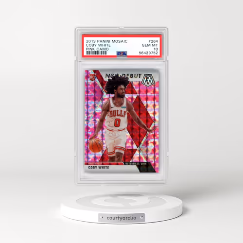 2019 Panini Mosaic #264 Coby White - Pink Camo (PSA 10 GEM MINT)