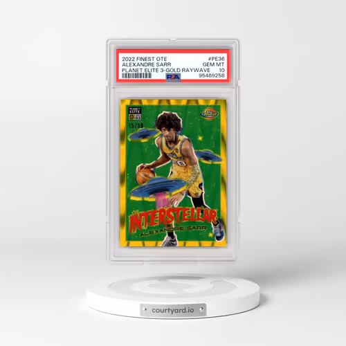 2022 Topps Finest Overtime Elite Planet Elite 3 #PE36 Alexandre Sarr - Gold Raywave (PSA 10 GEM MINT