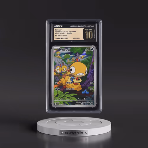 2025 White Flare - sv11W #136/086 Scraggy - Art Rare Holo (CGC 10 PRISTINE)