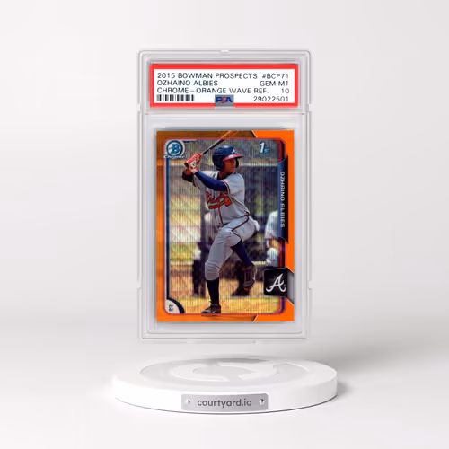 2015 Bowman Chrome Prospects #BCP71 Ozhaino Albies - Orange Wave Refractor (PSA 10 GEM MINT)