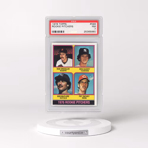 1976 Topps #599 Rookie Pitchers (PSA 7 NM)
