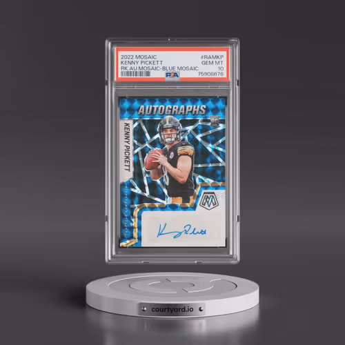 2022 Panini Mosaic Rookie Autograph Mosaic #RAMKP Kenny Pickett - Blue Mosaic (PSA 10 GEM MINT)