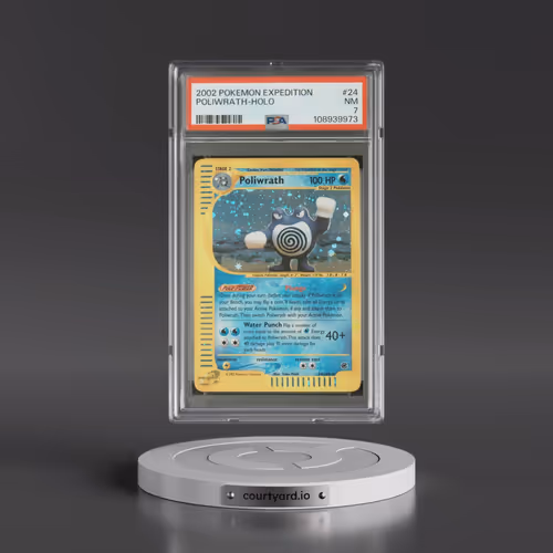 2002 Pokémon Expedition #24 Poliwrath - Holo (PSA 7 NM)