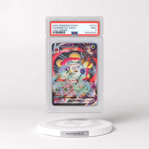 2022 Pokémon Sword & Shield Lost Origin #TG13 Orbeetle Vmax - Full Art (PSA 9 MINT)