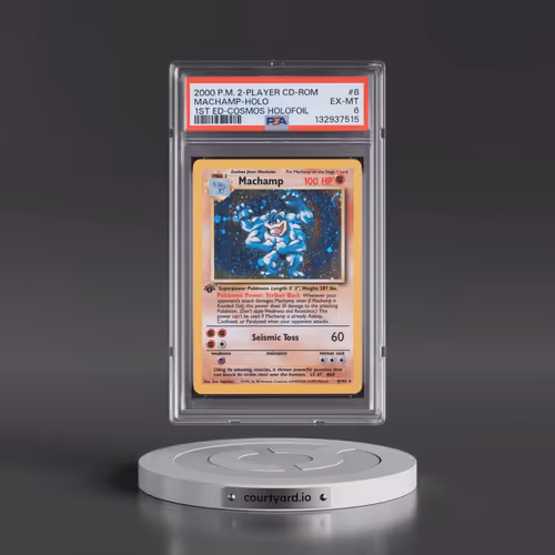 2000 Pokémon 2-Player CD-Rom Starter Set #8 Machamp - 1st Edition Cosmos Holofoil (PSA 6 EX-MT)