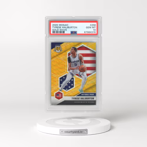 2020 Panini Mosaic #258 Tyrese Haliburton - Gold Wave (PSA 10 GEM MINT)