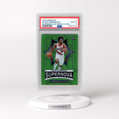2023 Panini Obsidian Supernova #7 Scoot Henderson - Electric Etch Green Flood (PSA 8 NM-MT)