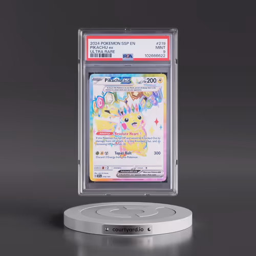 2024 Pokémon Ssp EN-Surging Sparks #219 Pikachu EX - Holo Ultra Rare (PSA 9 MINT)