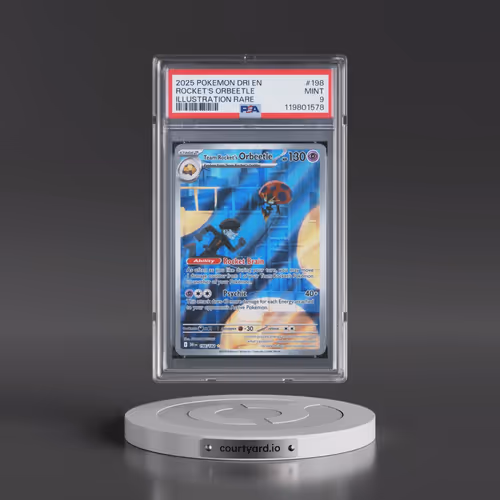 2025 Pokémon Dri EN-Destined Rivals #198 Team Rocket's Orbeetle - Illustration Rare (PSA 9 MINT)
