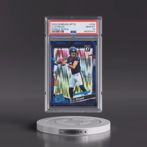 2023 Panini Donruss Optic #244 CJ Stroud - Purple Shock (PSA 10 GEM MINT)