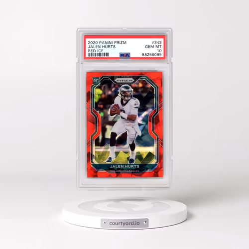 2020 Panini Prizm #343 Jalen Hurts - Red Ice (PSA 10 GEM MINT)