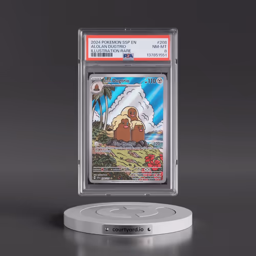 2024 Pokémon Ssp EN-Surging Sparks #208 Alolan Dugtrio - Illustration Rare (PSA 8 NM-MT)
