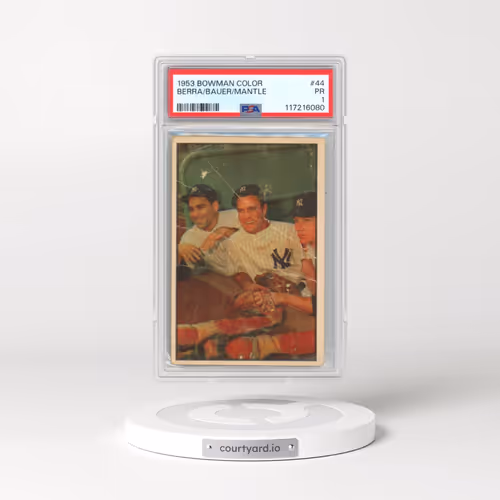 1953 Bowman Color #44 Hank Bauer/Mickey Mantle/Yogi Berra (PSA 1 PR)