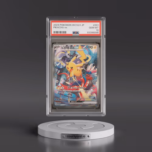 2023 Pokémon WCS23-World Championships Yokohama Deck: Pikachu #001 Pikachu EX - Holo (PSA 10 GEM MIN