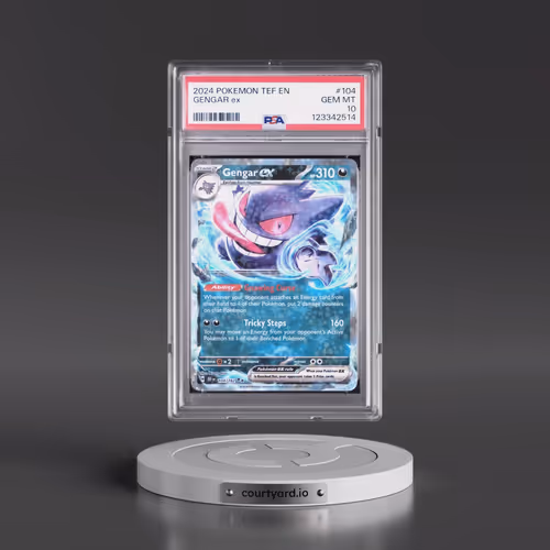 2024 Pokémon Tef EN-Temporal Forces #104 Gengar EX - Holo (PSA 10 GEM MINT)