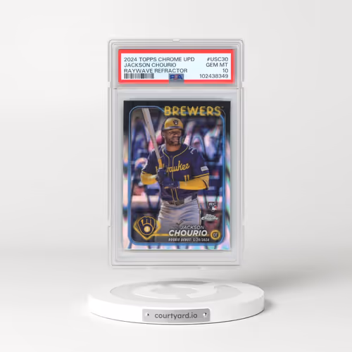 2024 Topps Chrome Update #USC30 Jackson Chourio - Raywave Refractor (PSA 10 GEM MINT)