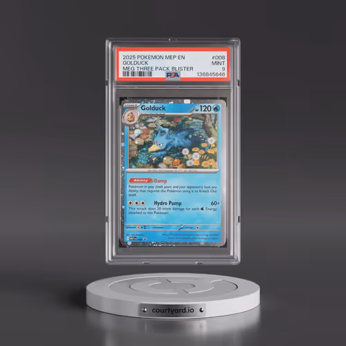 2025 Pokémon Mep EN-Me Black Star Promo #008 Golduck - Mega Evolution Three Pack Blister (PSA 9 MINT