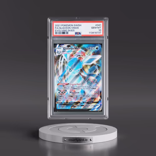 2021 Pokémon Sword & Shield Evolving Skies #041 Glaceon Vmax - Full Art (PSA 10 GEM MINT)