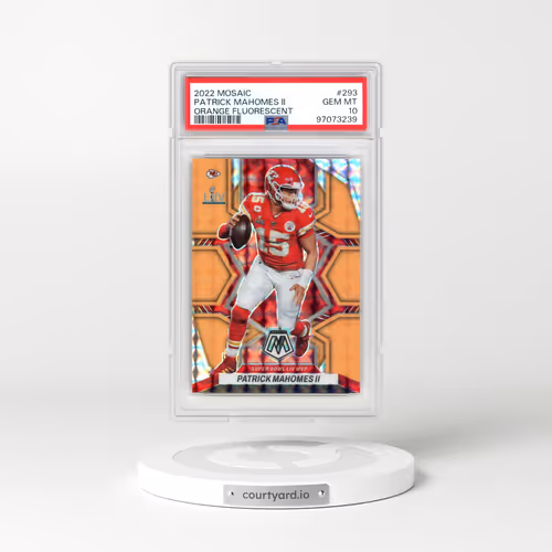 2022 Panini Mosaic #293 Patrick Mahomes II - Orange Fluorescent (PSA 10 GEM MINT)