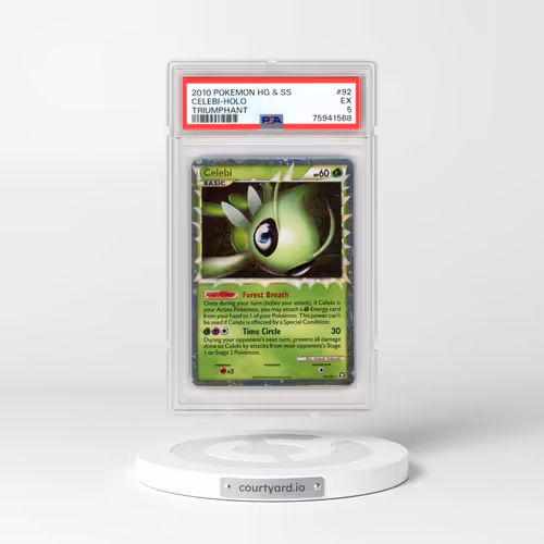 2010 Pokémon Heartgold & Soulsilver Triumphant #92 Celebi - Holo (PSA 5 EX)