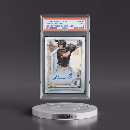 2020 Bowman Draft Chrome Draft Picks Autographs #CDARHA Robert Hassell - Refractor (PSA 9 MINT)