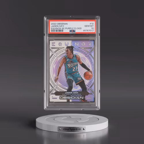 2022 Panini Obsidian Equinox #12 Jaden Ivey - Electric Etch Purple Flood (PSA 10 GEM MINT)