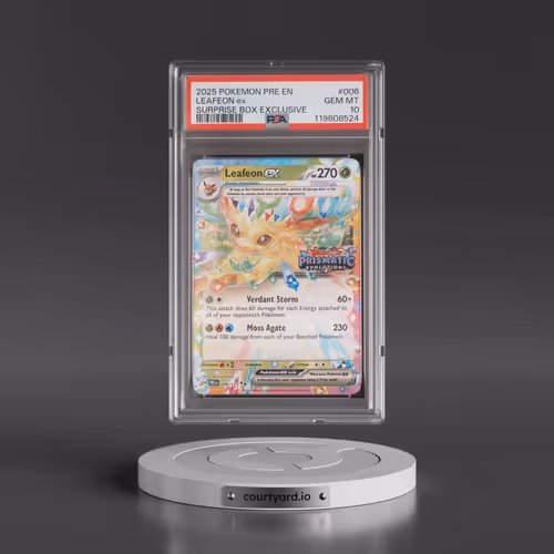 2025 Pokémon Pre EN-Prismatic Evolutions #006 Leafeon EX - Holo Surprise Box Exclusive (PSA 10 GEM M