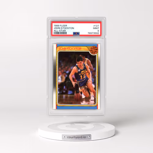 1988 Fleer #127 John Stockton - All-Star (PSA 9 MINT)