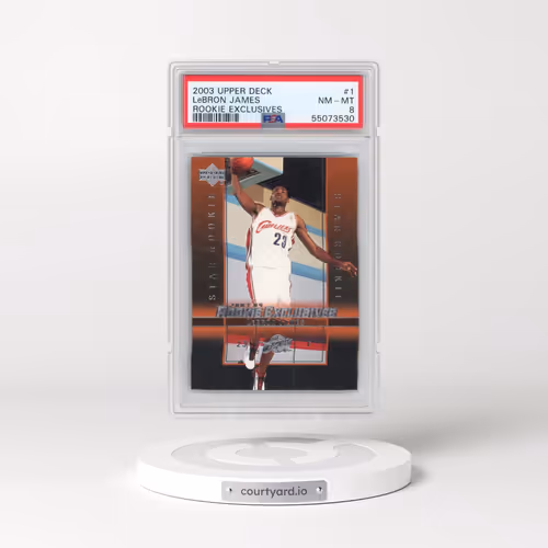 2003 Upper Deck Rookie Exclusives #1 LeBron James (PSA 8 NM-MT)