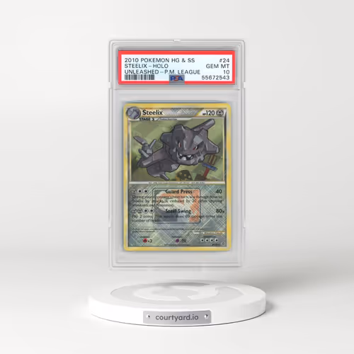 2010 Pokémon Heartgold & Soulsilver Unleashed #24 Steelix - Holo Crosshatch-2011 Pokemon League (PSA